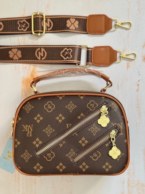 Bandolera monogram marrón