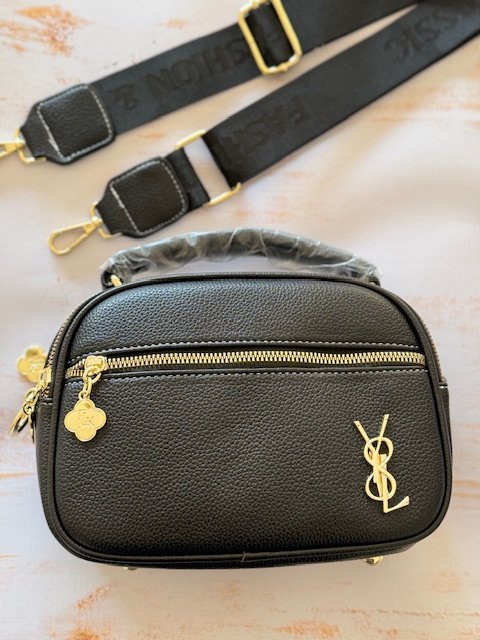 Bandolera negra simil YSL