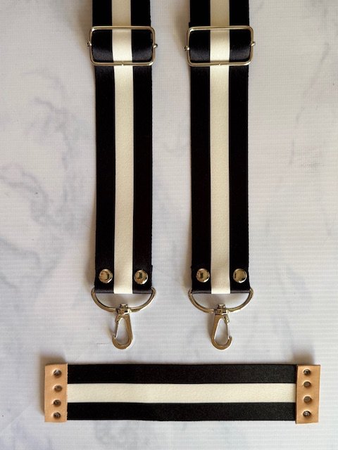 Correas Mochila Gucci - rayada blanca y negra