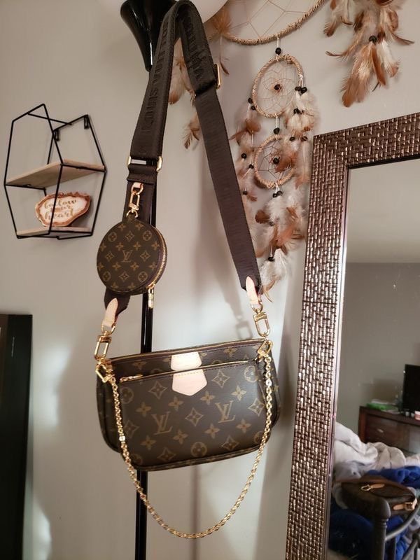 Bandolera multipochete Louis Vuitton con correa marrón