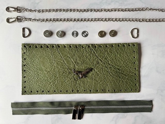Bandolera Voltaire - cuero verde malva