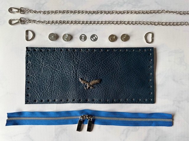 Bandolera Voltaire - cuero azul