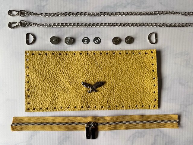 Bandolera Voltaire - cuero amarillo
