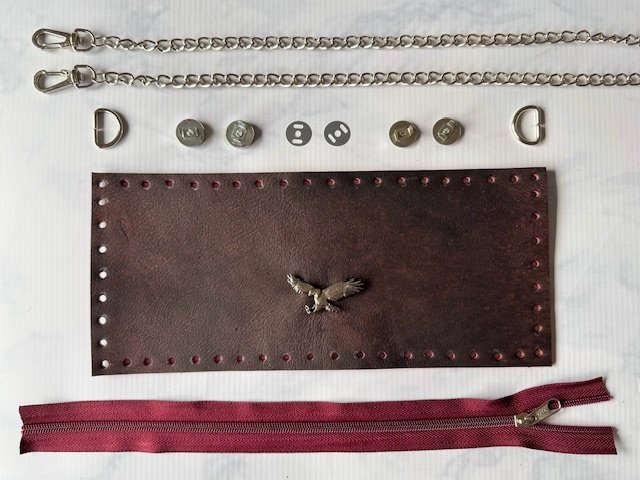 Bandolera Voltaire - cuero bordó desgastado