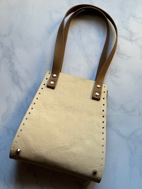 Pieza de cuero - Cartera Rose (crudo) - Asa de 46 cm