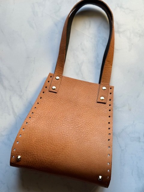 Pieza de cuero - Cartera Rose (suela) - Asa de 46 cm