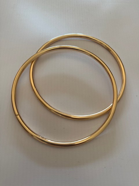 Par de Manijas - forma redonda- dorado rosé