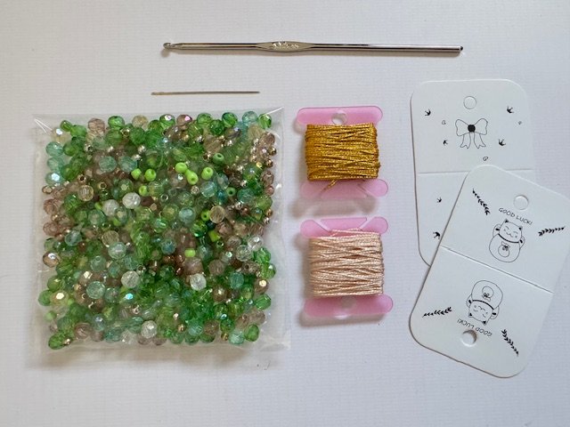 Kit collar infinito - verde (material para dos collares)