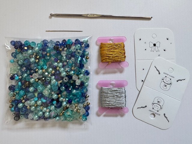 Kit collar infinito - azul (material para dos collares)