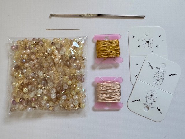 Kit collar infinito - amarillo (material para dos collares)