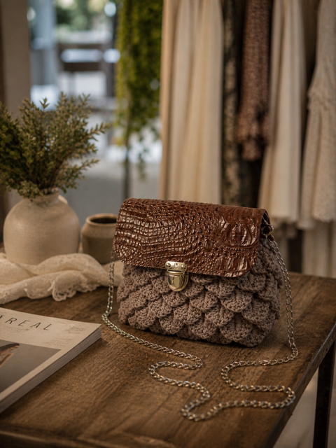 Guía de tejido – Bandolera Croco