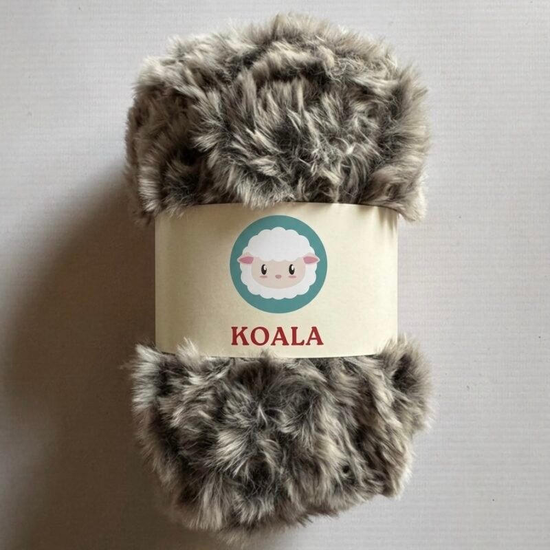 Hilado peluche - gris y negro