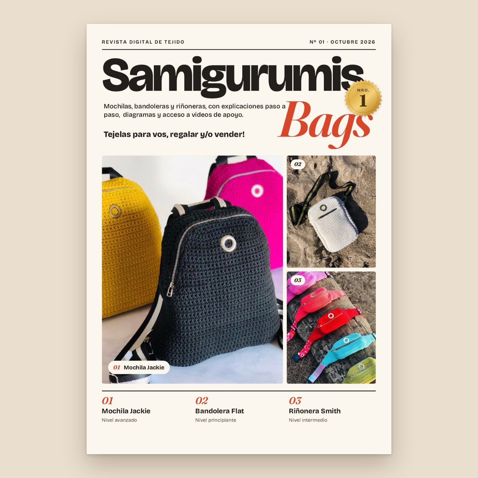 Samigurumis Bags Nº 01: revista digital de tejido